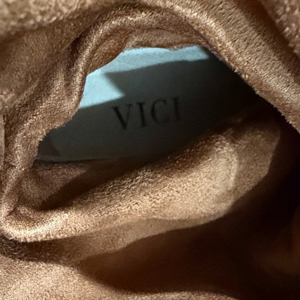 NWT Vici Saint Soft Sueded Tan Block Heel Knee-High Boots - Picture 11 of 11